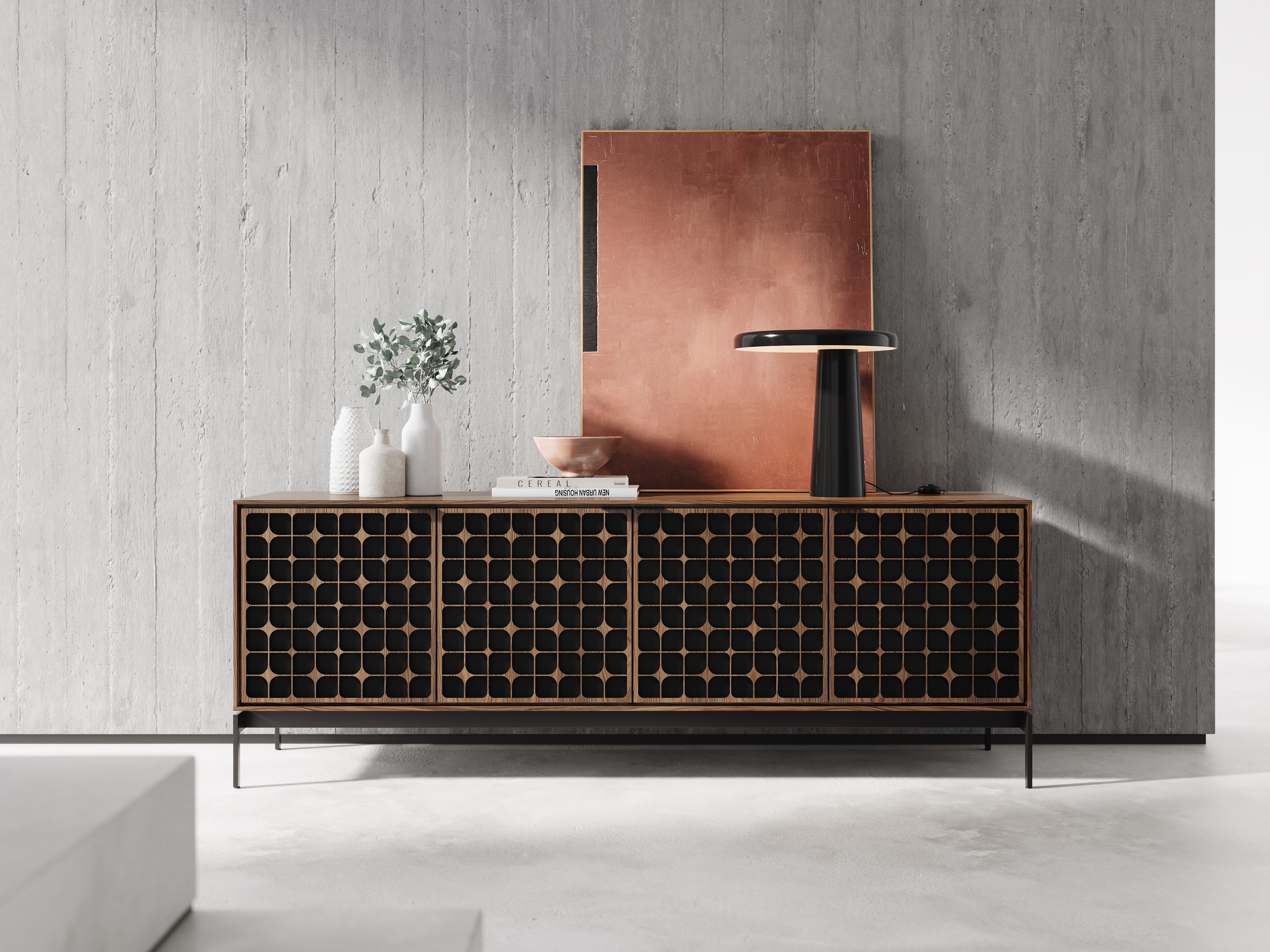 elements constellation media and storage cabinet 8709 BDI console base WL LS2