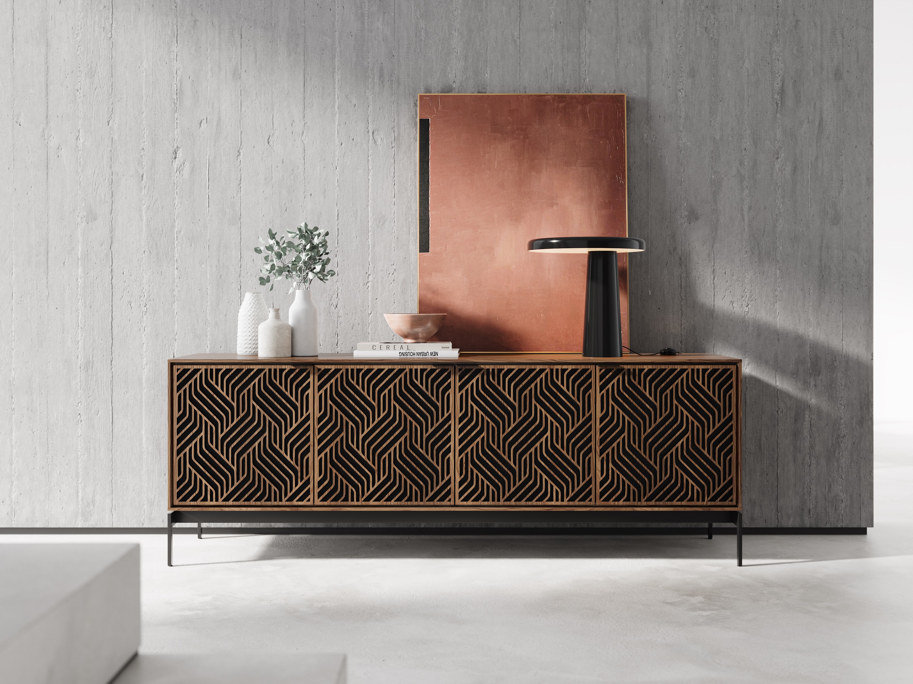 elements weave media and storage cabinet 8709 BDI console base WL LS2