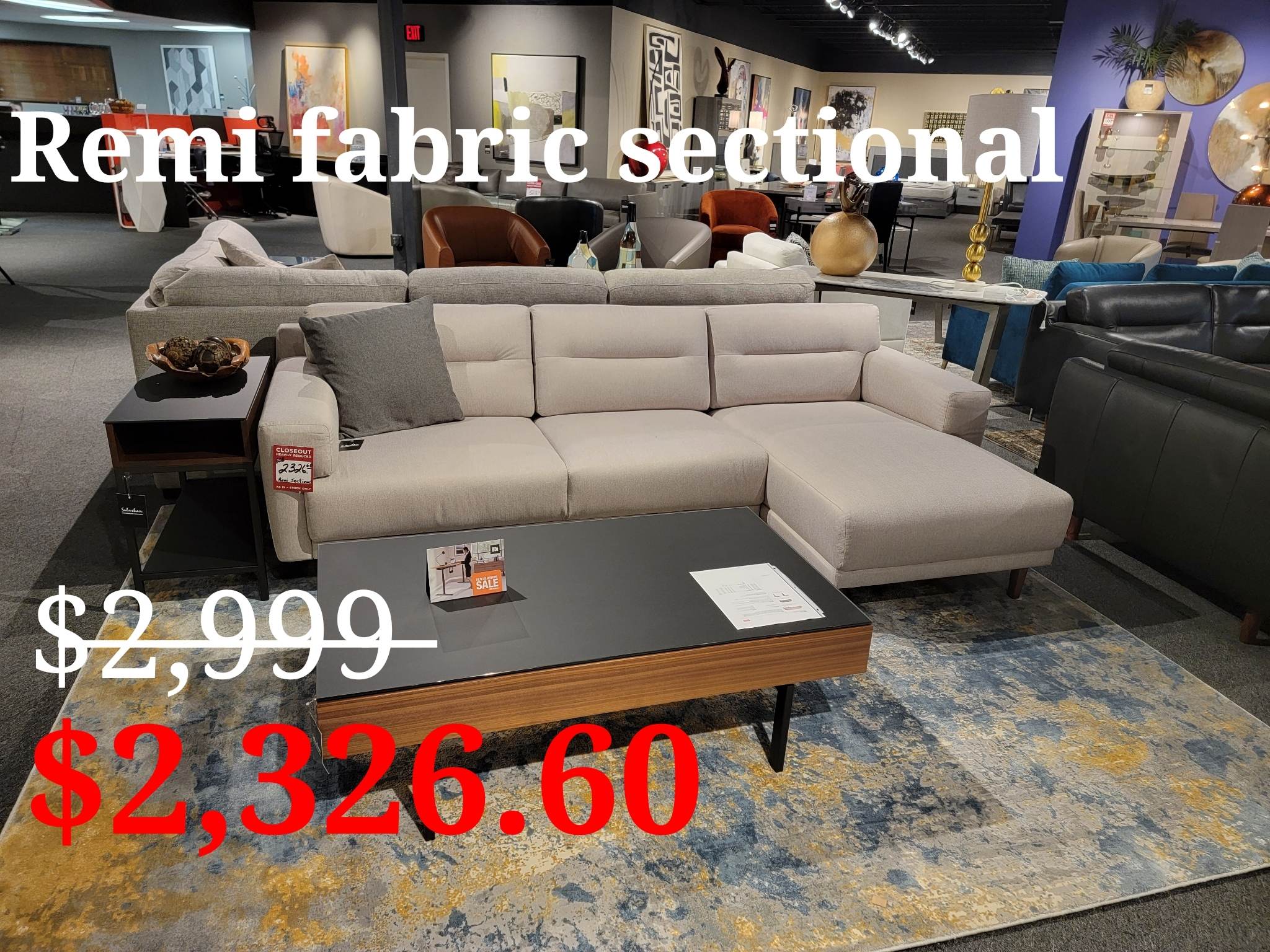 Remi fabric sectional Contemporary Furniture Suburban Contemporary