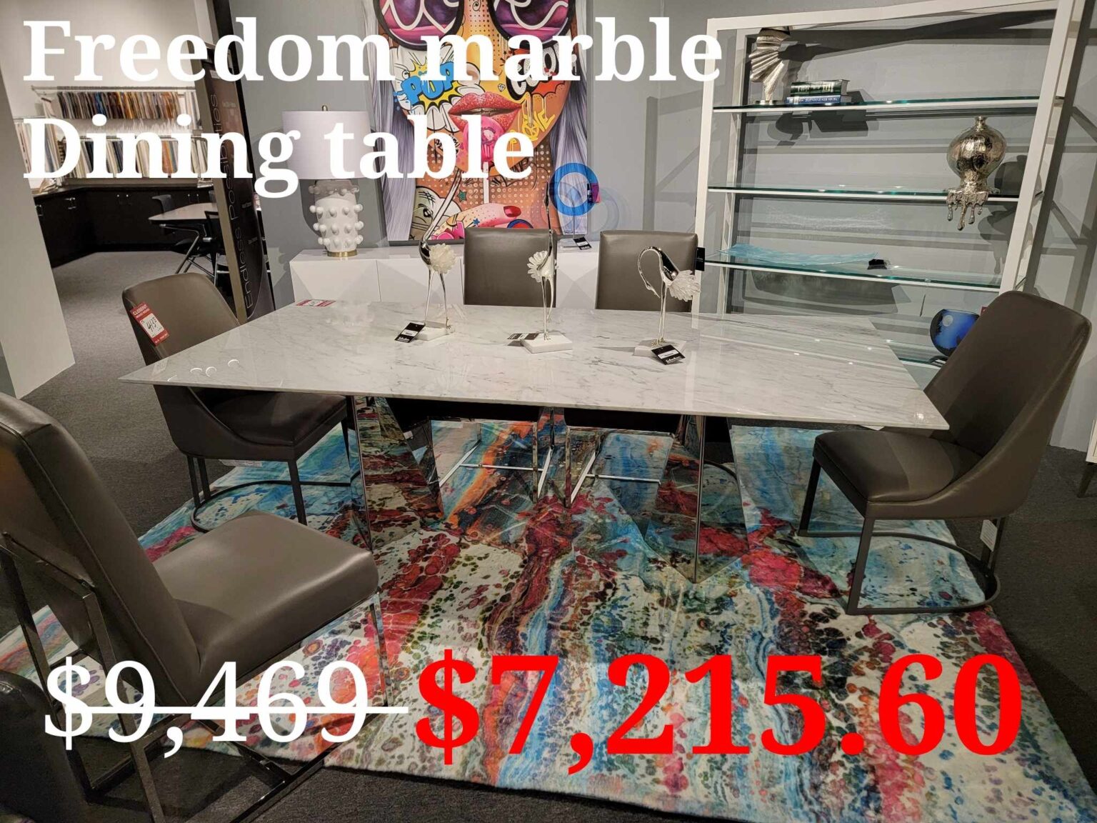 Freedom marble dining table Contemporary Furniture Suburban