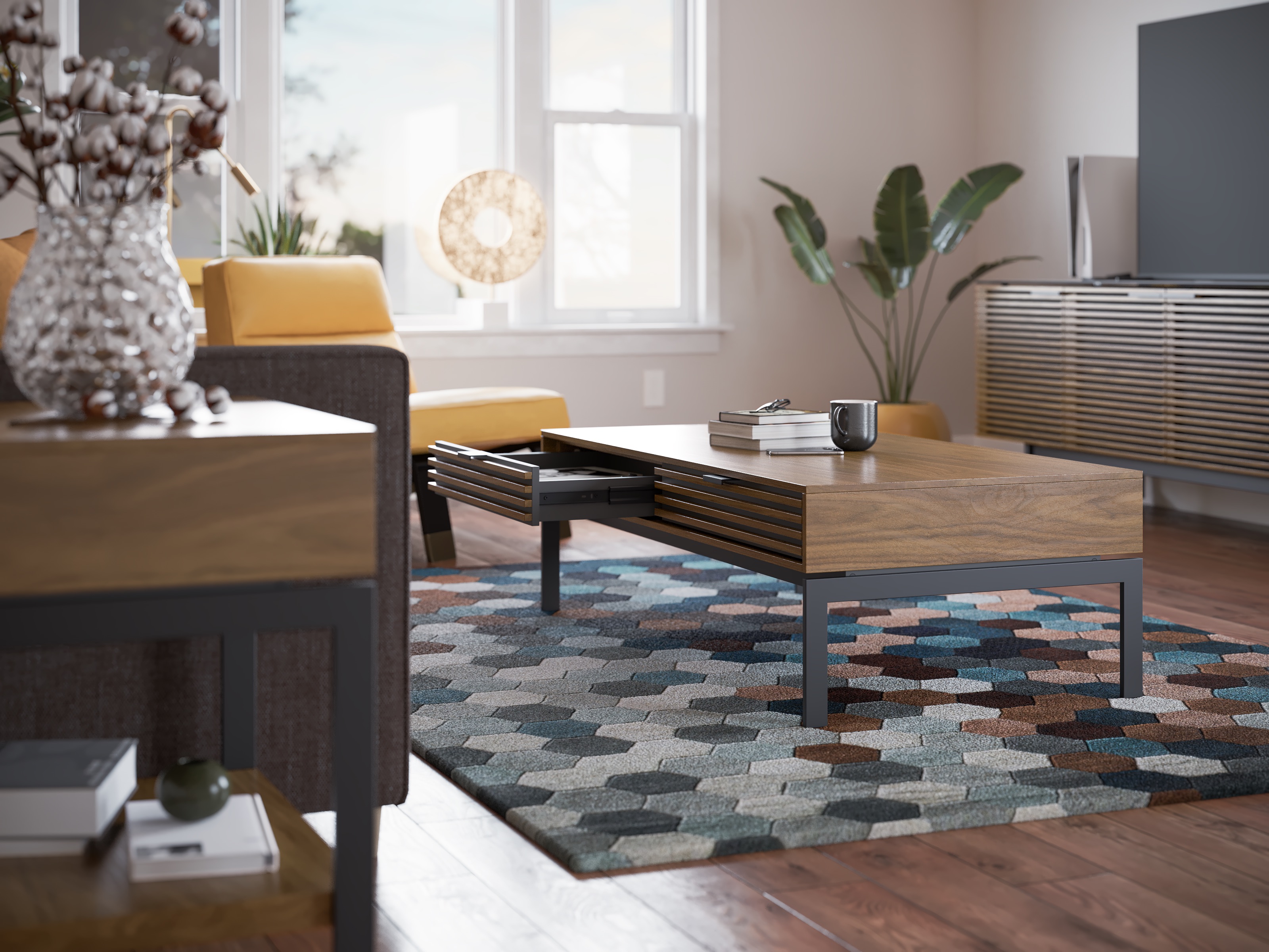 cora-coffee-1172-BDI-natural-walnut-modern-occasional-table-open-drawer-detail-ls3