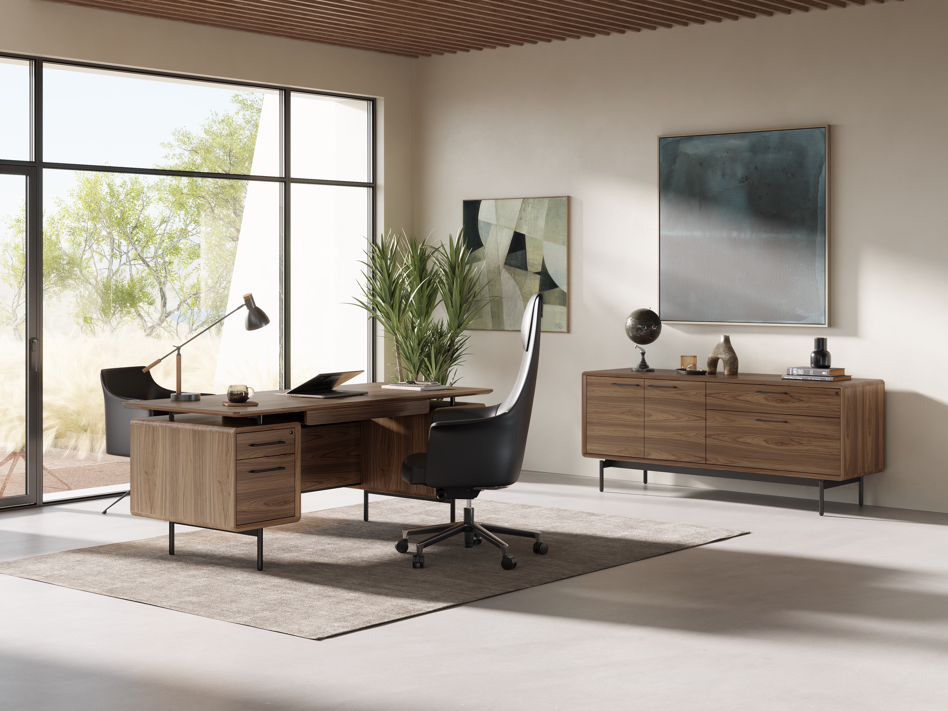 linq office BDI mid century modern office furniture ls1