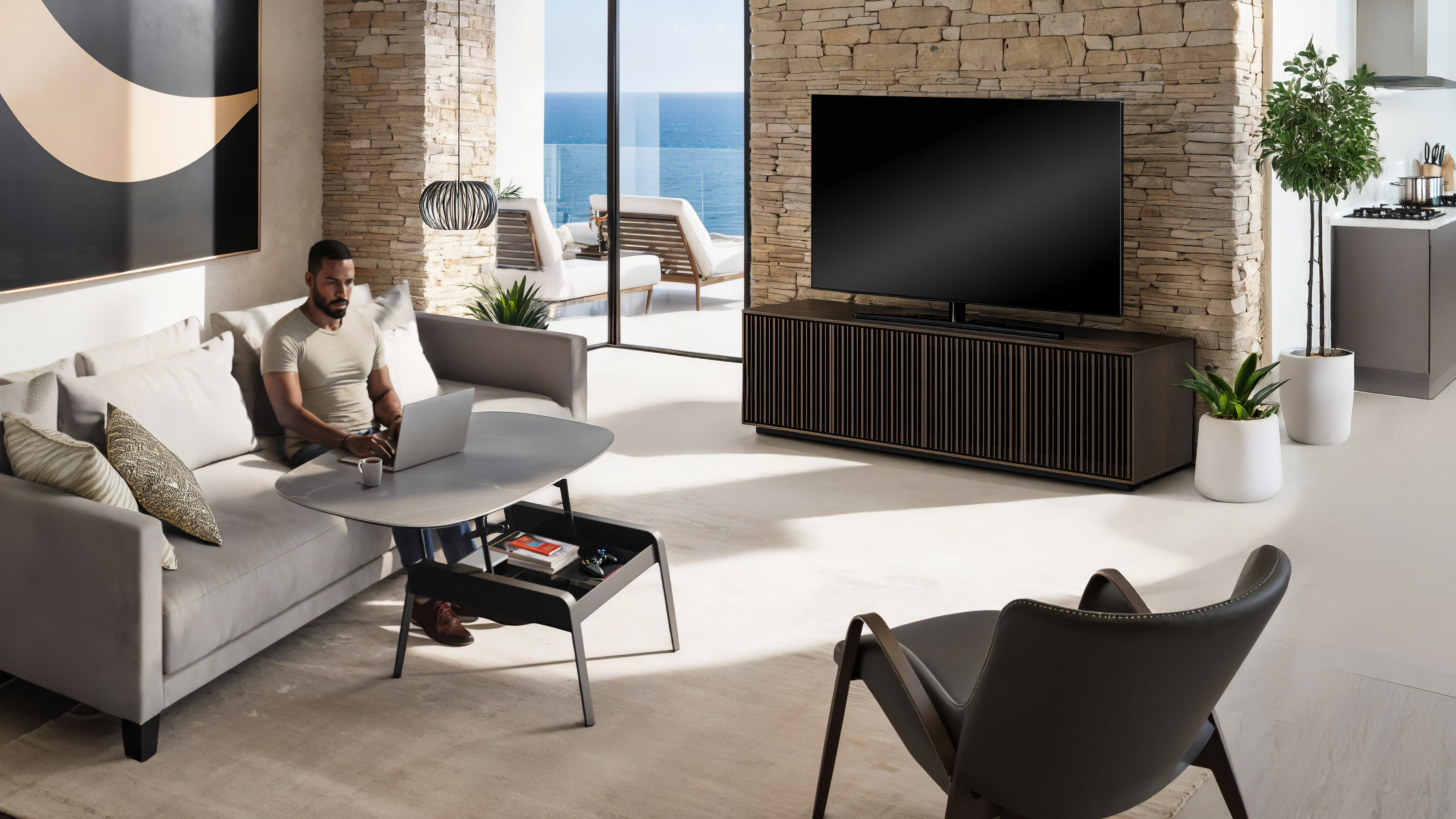 profile 8479 BDI toasted oak media+ storage cabinet ls3