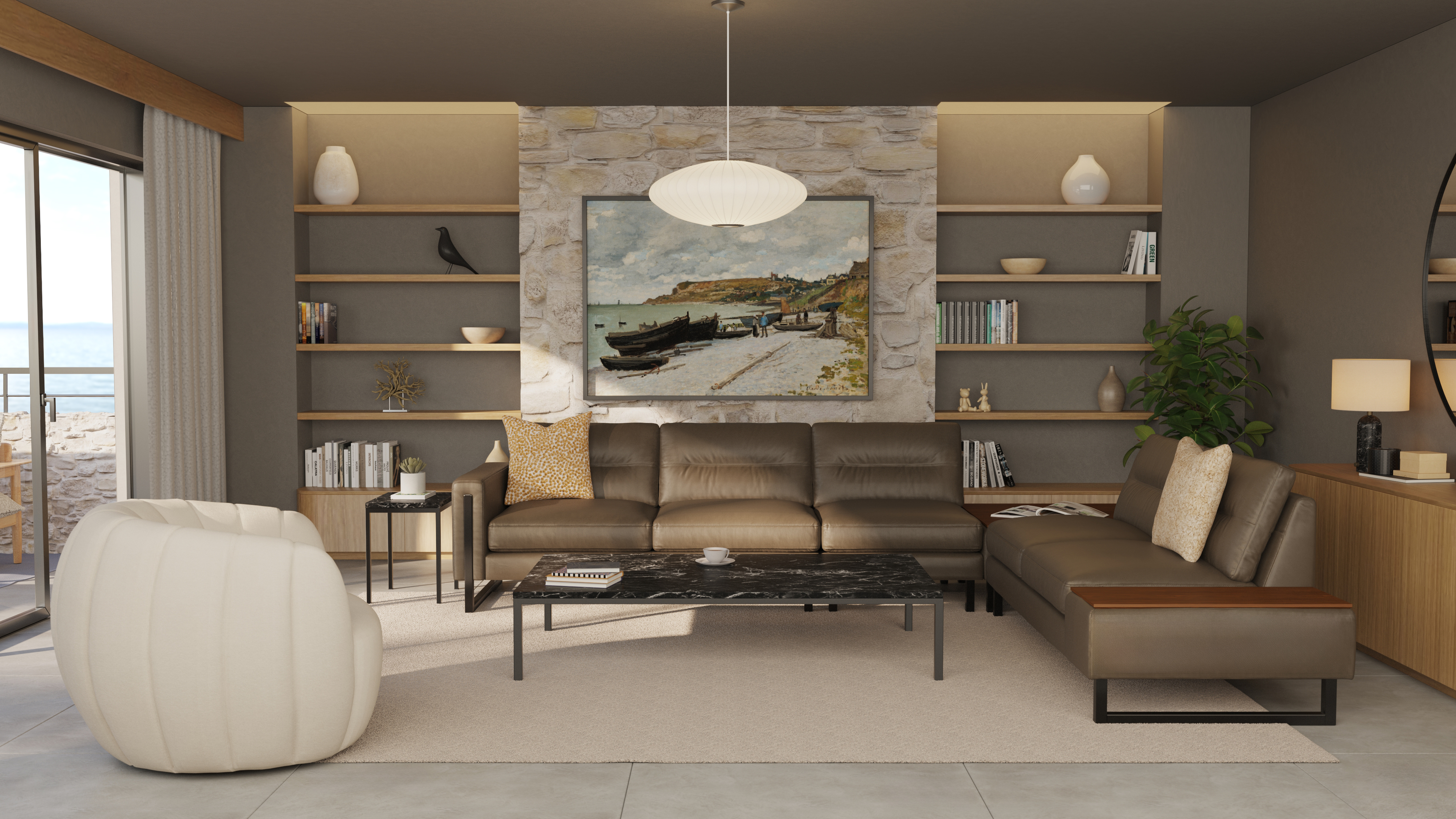 Brookes sectional leather